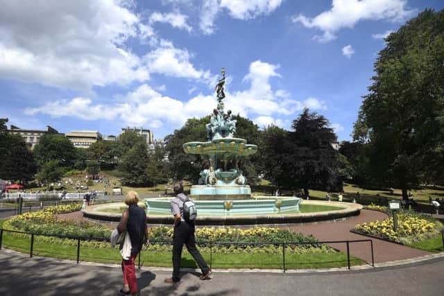 The Ross Fountain has been turned off to allow lighting works to get under way. Picture: Greg Macvean