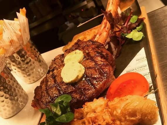The Tomahawk steak from Miller and Carter. Picture: Miller and Carter Facebook.
