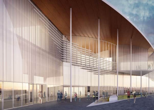 An artist's impression of the entrance of the redeveloped Meadowbank sports centre