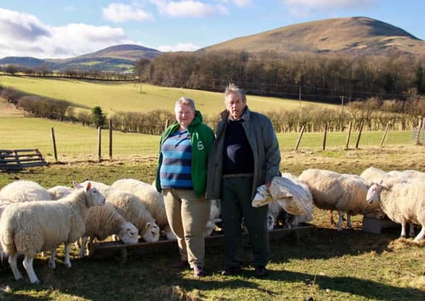 Green party campaigner Helen Blackburn with Jim Telfer at his farm at Old Pentland, site of the planned Pentland Film Studio
