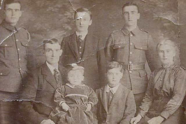 Renwick family circa 1916. John (seated left). The three boys standing at the back, left to right, John, Sandy,Archibald