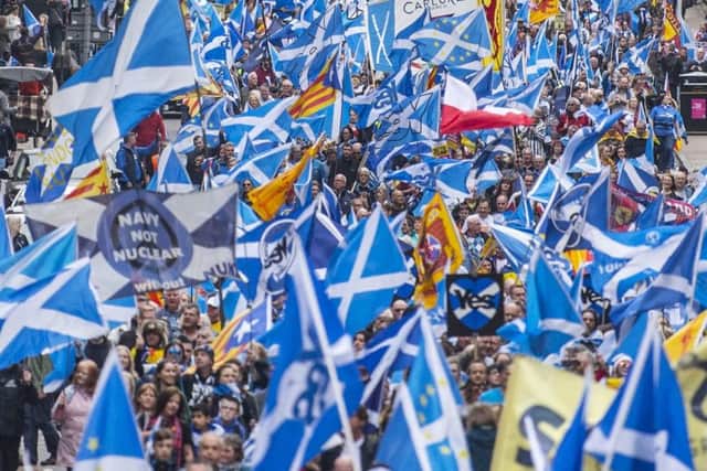 Tens of thousands of people are expected to attend the pro-independence march and rally in Edinburgh today. Picture: John Devlin