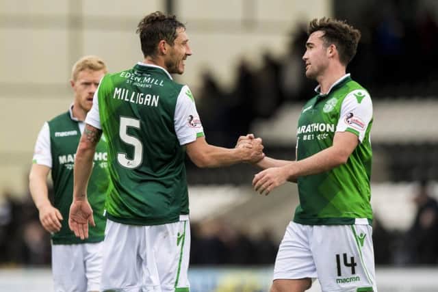 Hibs duo Mark Milligan and Steven Mallan will be looking for another win. Picture: SNS/Alan Harvey