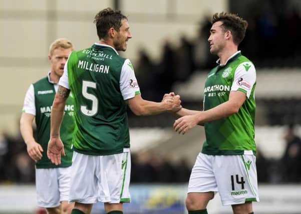 Hibs duo Mark Milligan and Steven Mallan will be looking for another win. Picture: SNS/Alan Harvey