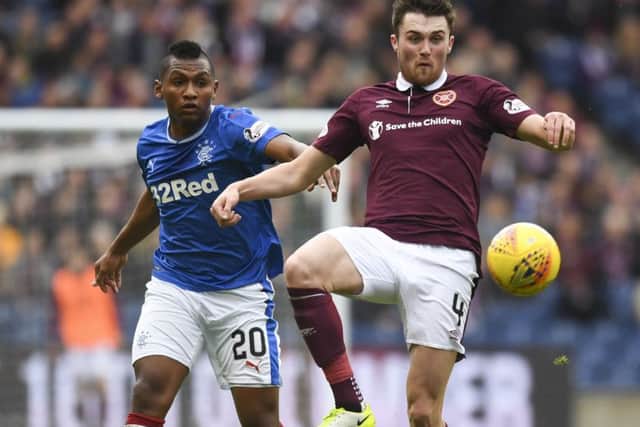 Hearts' John Souttar will be have to at his best against Alfredo Morelos. Picture: SNS/Craig Williamson