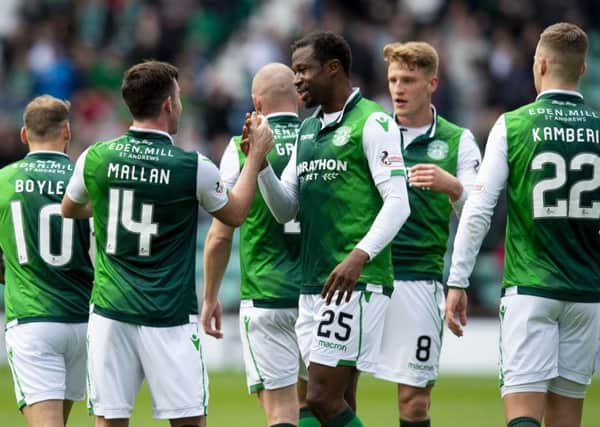 Hibs have moved to within two points of the league summit. Picture: SNS/Ross Parker