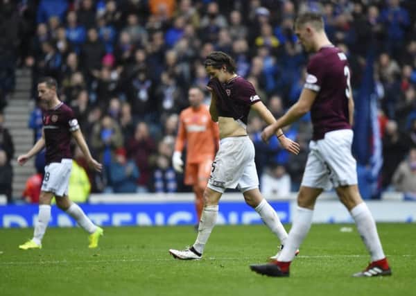 It was a tough day at the office for Hearts. Picture: SNS Group