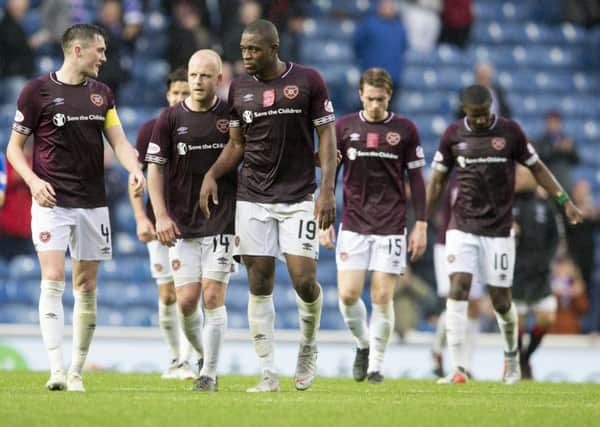 Hearts' unbeaten start to the season came to an end at Ibrox. Picture: PA