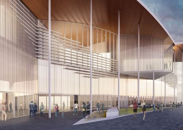 Artist's impression of the redevelopment of the Meadowbank Sports Stadium.

The entrance.