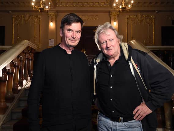 Ian Rankin and Charles Lawson met before the opening night performance at the King's Theatre, which had to suddenly halted.