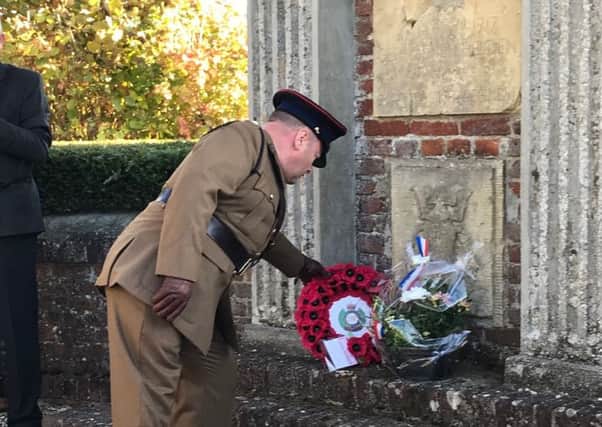 An Edinburgh war hero
has been honoured 100 years
after his death at a memorial
ceremony held in the French
town where he died.