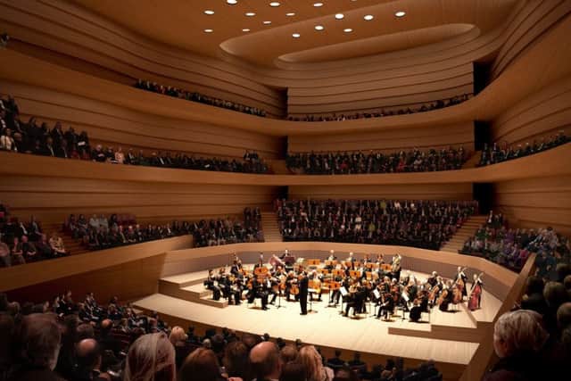An artists impression showing the inside of the IMPACT Centres concert hall