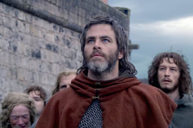 Chris Pine as Robert the Bruce in Outlaw King