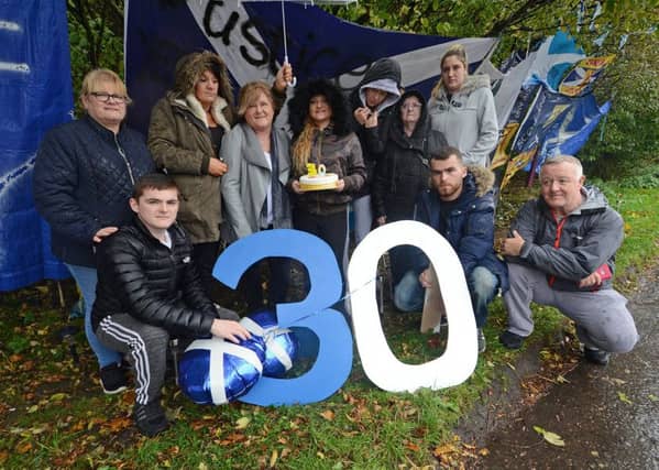 Friends and family at Jonny Smith's memorial