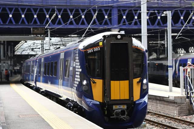 The first of ScotRail's new Hitachi class 385 trains were taken out of service due to a faulty brake control system. Picture: John Devlin