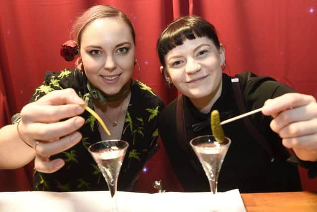 Callan Skye Anderson and Amy Jacobs enjoy a tipple. Picture: Greg Macvean