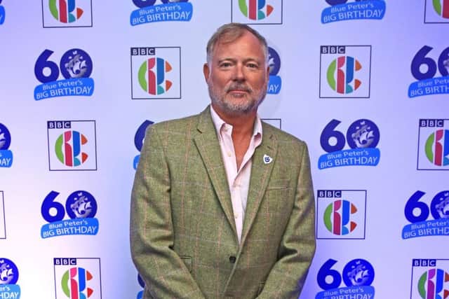 John Leslie attends Blue Peter's Big Birthday, celebrating the show's 60th anniversary, at the BBC Philharmonic Studio at Media City UK, Salford. Photo credit: Peter Byrne/PA Wire