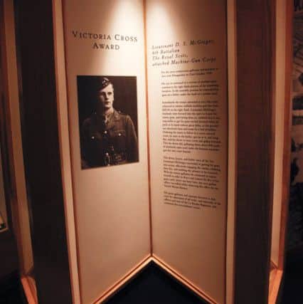 The museum exhibit of 
Lieutenant D S McGregor V.C.
