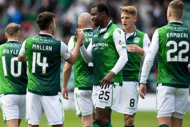 Stevie Mallan has been voted Hibs player of the season so far with Efe Ambrose second. Picture: SNS/Ross Parker