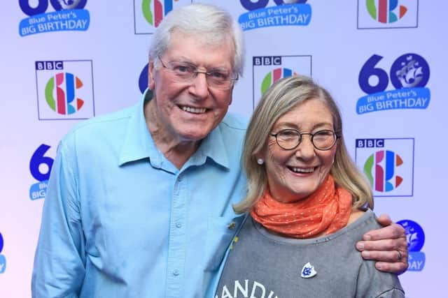 Peter Purves and Lesley Judd attend Blue Peter's Big Birthday, celebrating the show's 60th anniversary. Photo: Peter Byrne/PA Wire