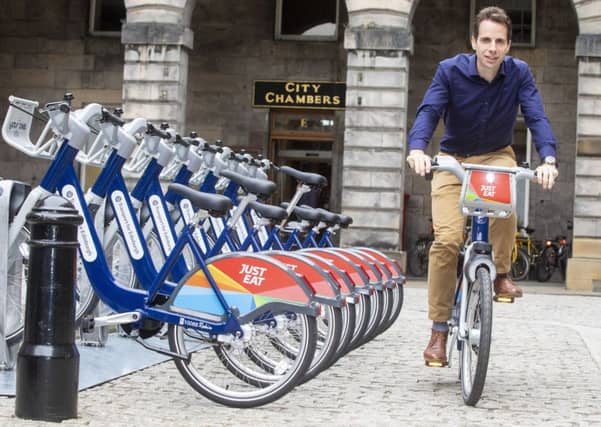 Just Eat Cycles installed their biggest docking station yet at Leith Links.