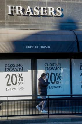 Frasers on Princes St has closing down signage in place 15/10/18