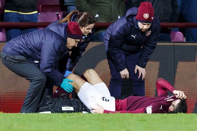Callum Paterson is one of 10 players to suffer a serious injury at Hearts in recent years. Picture: SNS/Roddy Scott
