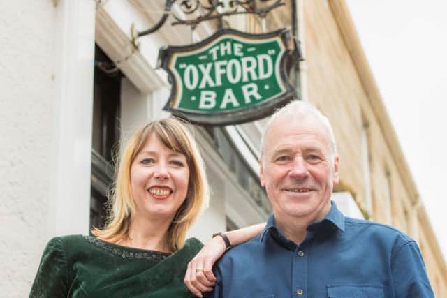Harry Cullen with Kirsty Grant, who is taking the helm of the pub made famous by Ian Rankin. Picture: Ian Georgeson