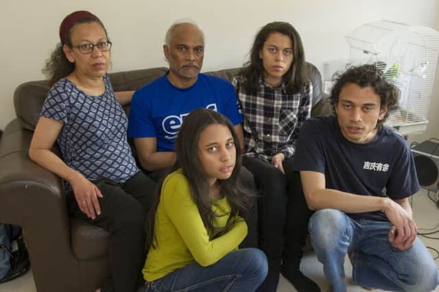 Claire, Peter, Marie, Chantal and Rene Dipnarine could be separated if their visa fees arent waived. Picture: Ian Rutherford