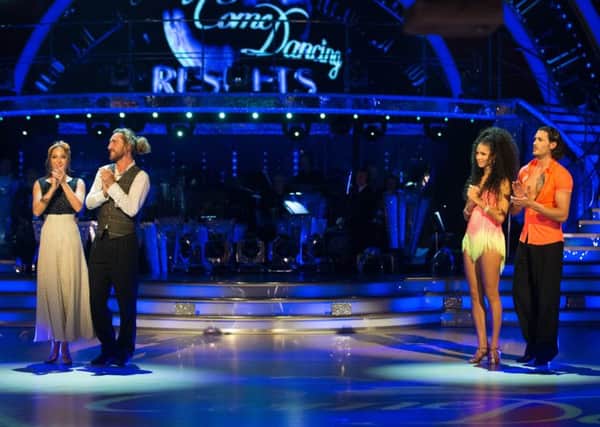 Seann Walsh has avoided the axe from Strictly Come Dancing as Vick Hope became the fourth star to depart the dancefloor. Picture: BBC One