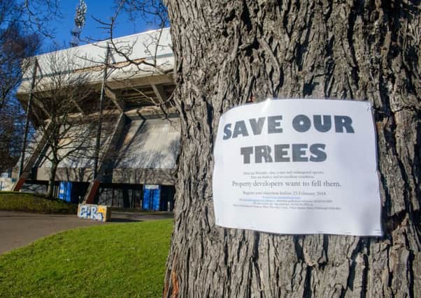 Trees at Meadowbank have notices on them.