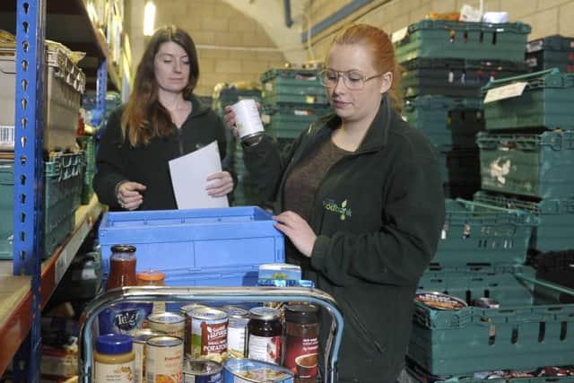 Bethany Monaghan, right, and Kaite Quinn at the Trussell Trust in Edinburgh. Picture: Neil Hanna/JP