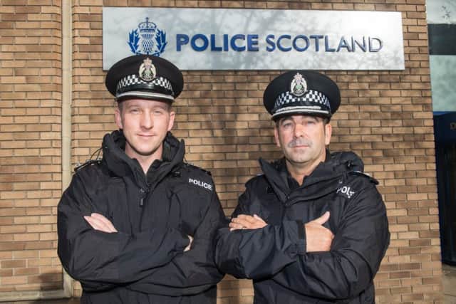 Chief Supt Gareth Blair and Chief Inspector Davie Robertson (Left) at St Leonards Police Station. Picture: TSPL