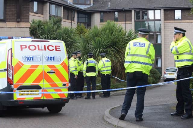 Police at the scene of the discovery. Picture: Jon Savage