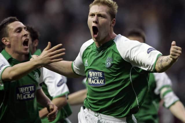 O'Connor celebrates his goal back in October 2005