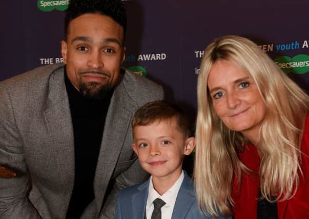 Iggy Just with Ashley Banjo and Nicky Cox, editor of children's nespaper First News