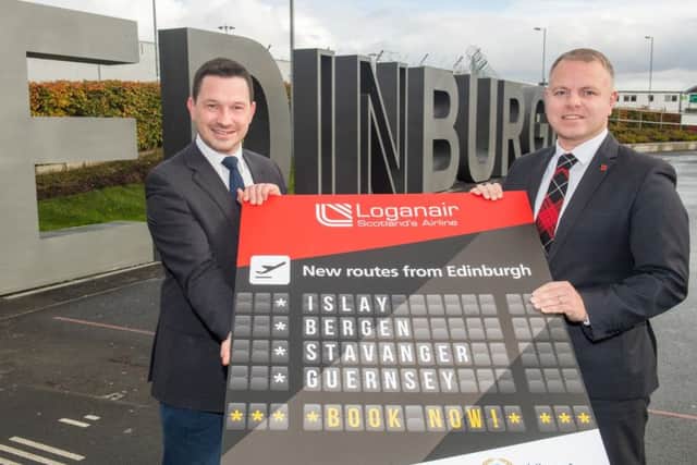 Loganair announced new airlinks from Edinburgh to Norwegian cities Bergen and Stavanger, as well as Islay and Guernsey.