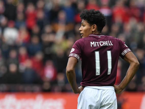 Demetri Mitchell misses out for Hearts through injury.