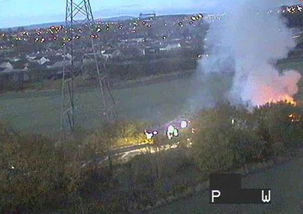 Car fire causes major rush hour delays. Picture: Twitter/@TrafficScotland