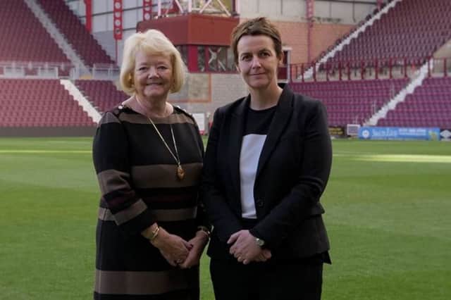 Hearts owner Ann Budge, left, with Hibs chief executive Leeann Dempster. Picture: Contributed
