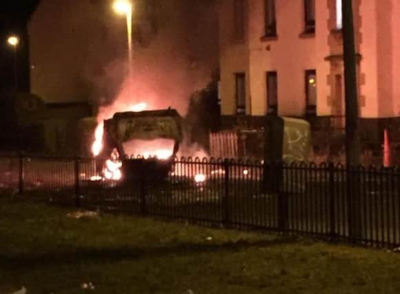 Cars were set on fire on Bonfire Night last year