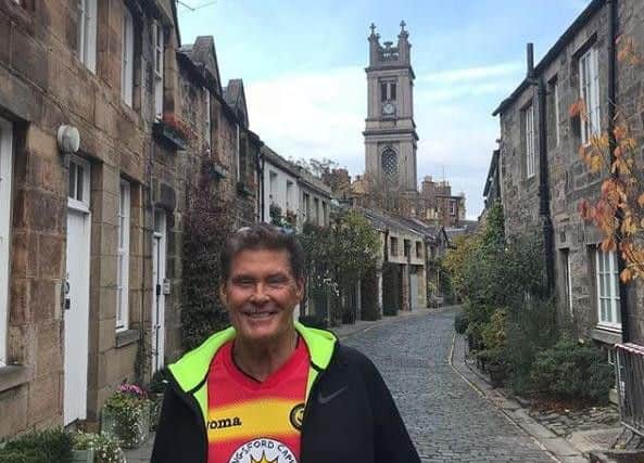 David Hasselhoff in Edinburgh today. Pic: David Hasselhoff's Instagram
