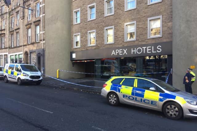 Police have sealed off the hotel. Picture: TSPL