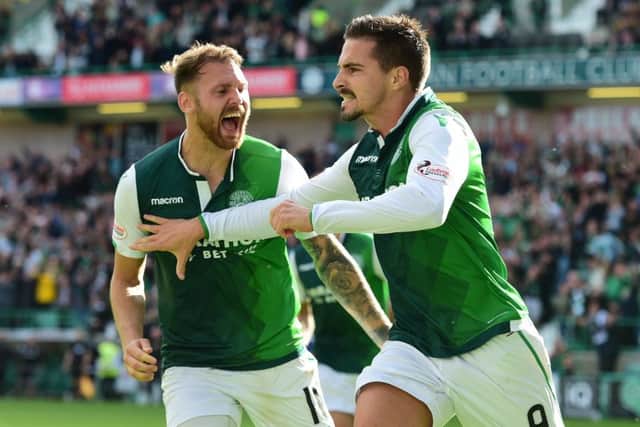 Hibs' Jamie MacLaren and Martin Boyle will hope to feature for Australia during the international break. Picture: SNS/Alan Harvey