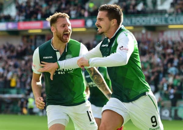 Hibs' Jamie MacLaren and Martin Boyle will hope to feature for Australia during the international break. Picture: SNS/Alan Harvey