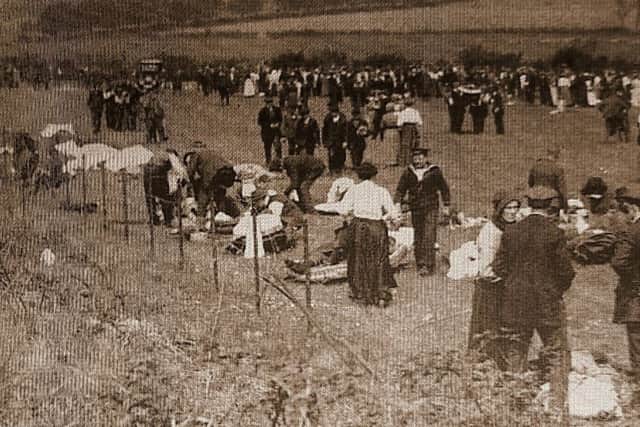 Gretna villagers assist with the wounded in the immediate aftermath of the diaster.