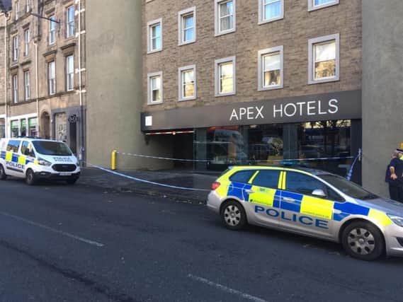 The incident took place outside the Apex hotel in the Grassmarket