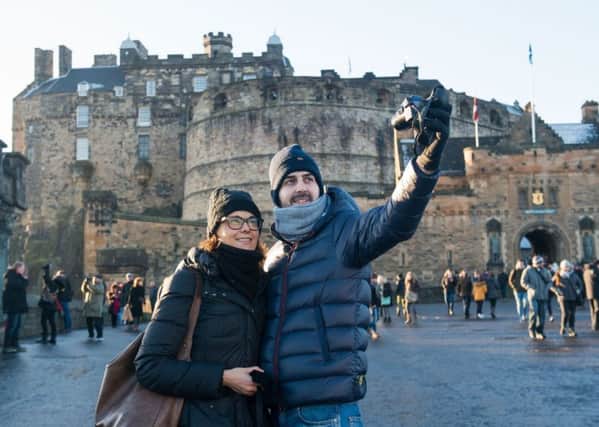 General shots of tourists at edinburgh castle. Pic: Ian Georgeson