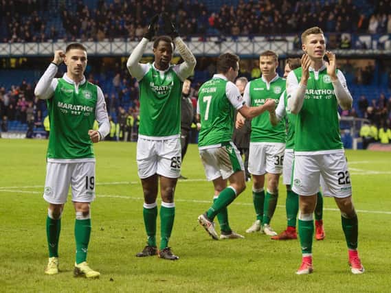 Jamie Maclaren and Florian Kamberi will lead the line for Hibs tonight for the first time since August. Pic: SNS