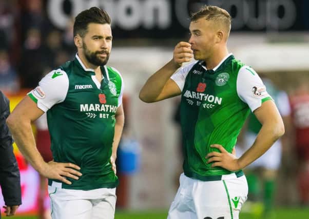 Ryan Porteous, right, and Darren McGregor at full-time